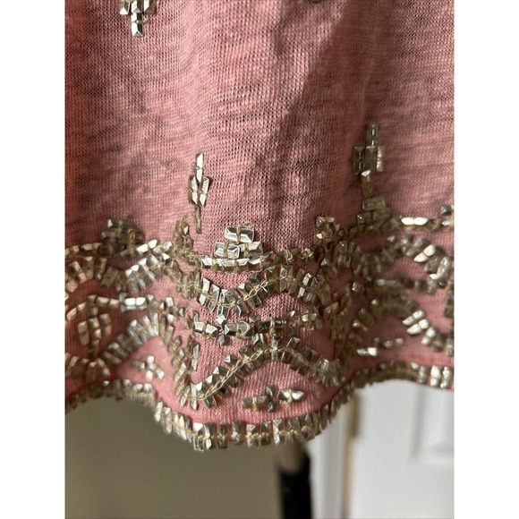 Calypso Saint Barth Linen knit Embroidered Stud Short Sleeve Top coral Size XS - Picture 7 of 15